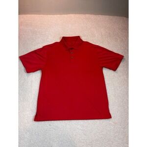 Links Edition Polo Shirt Mens Large Red Short Sleeve Golf Performance Textured